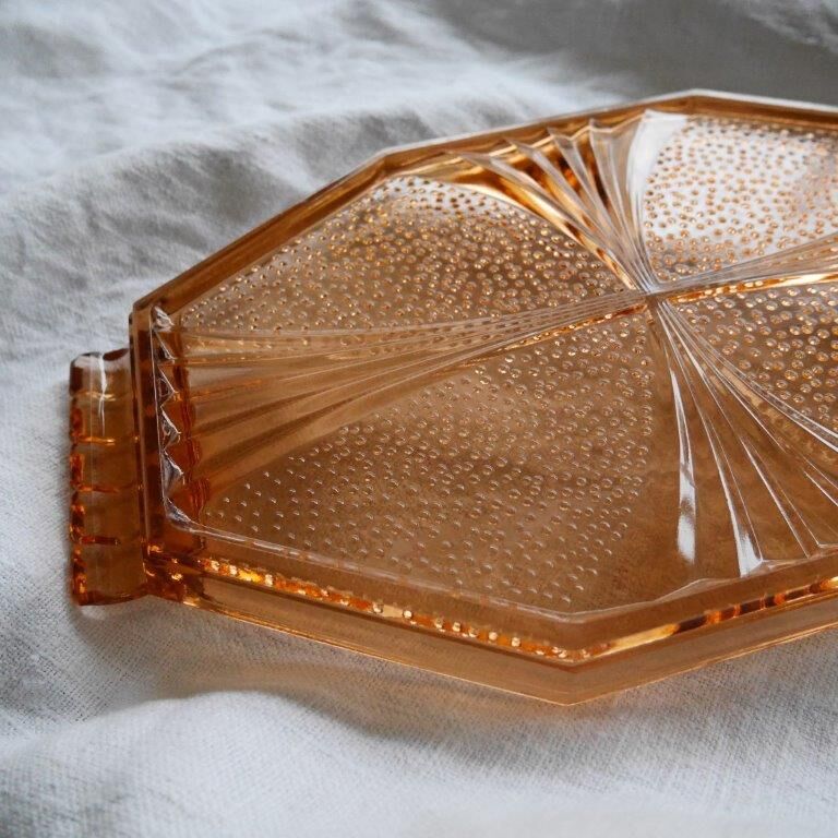 Orange glass tray