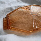 Plateau en verre orangé