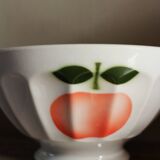 Large vintage apple ribbed footed bowl