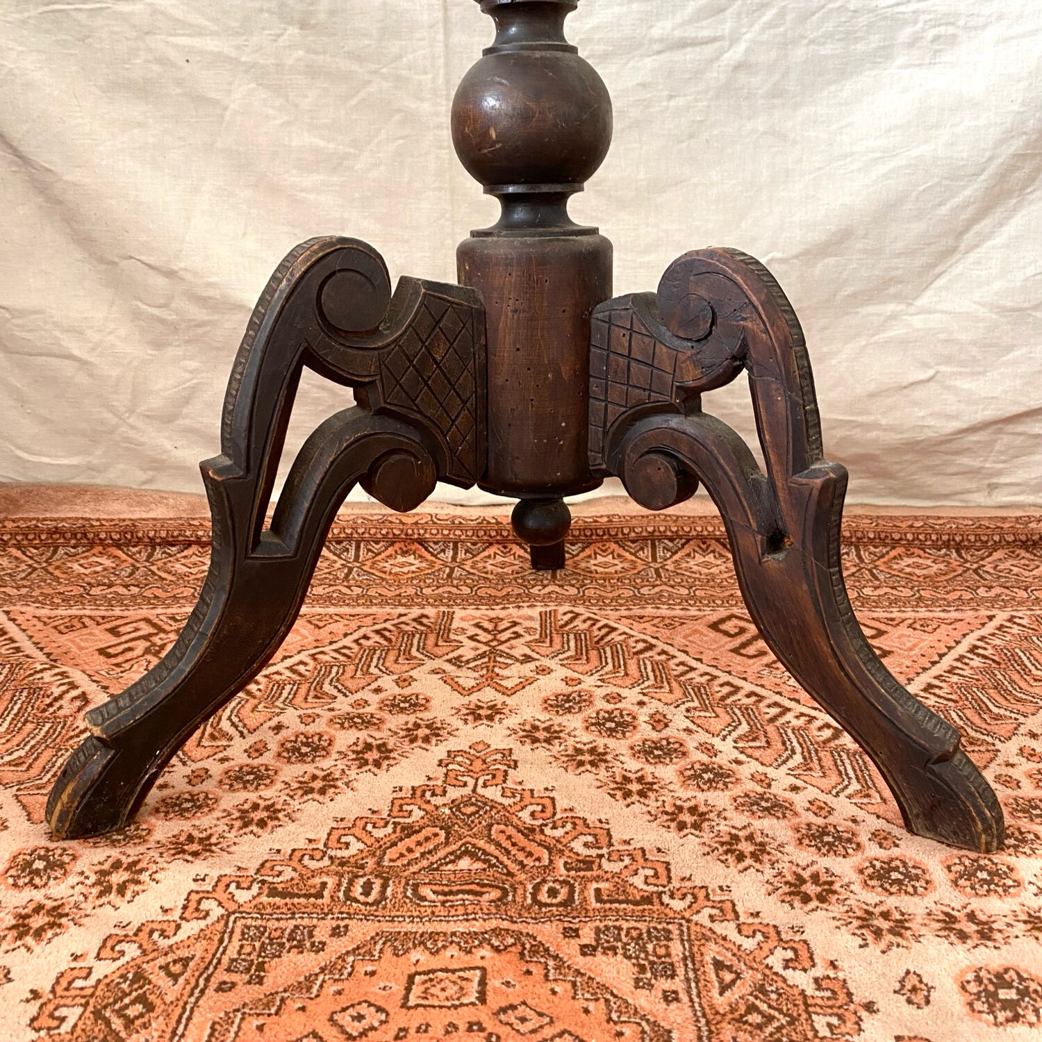 Old tripod side table with drawer