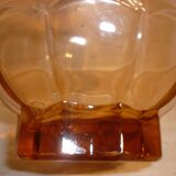 Carafe art-deco pink molded glass