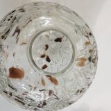 Doria Leuchten pendant lamp, textured Murano glass globe and brass,