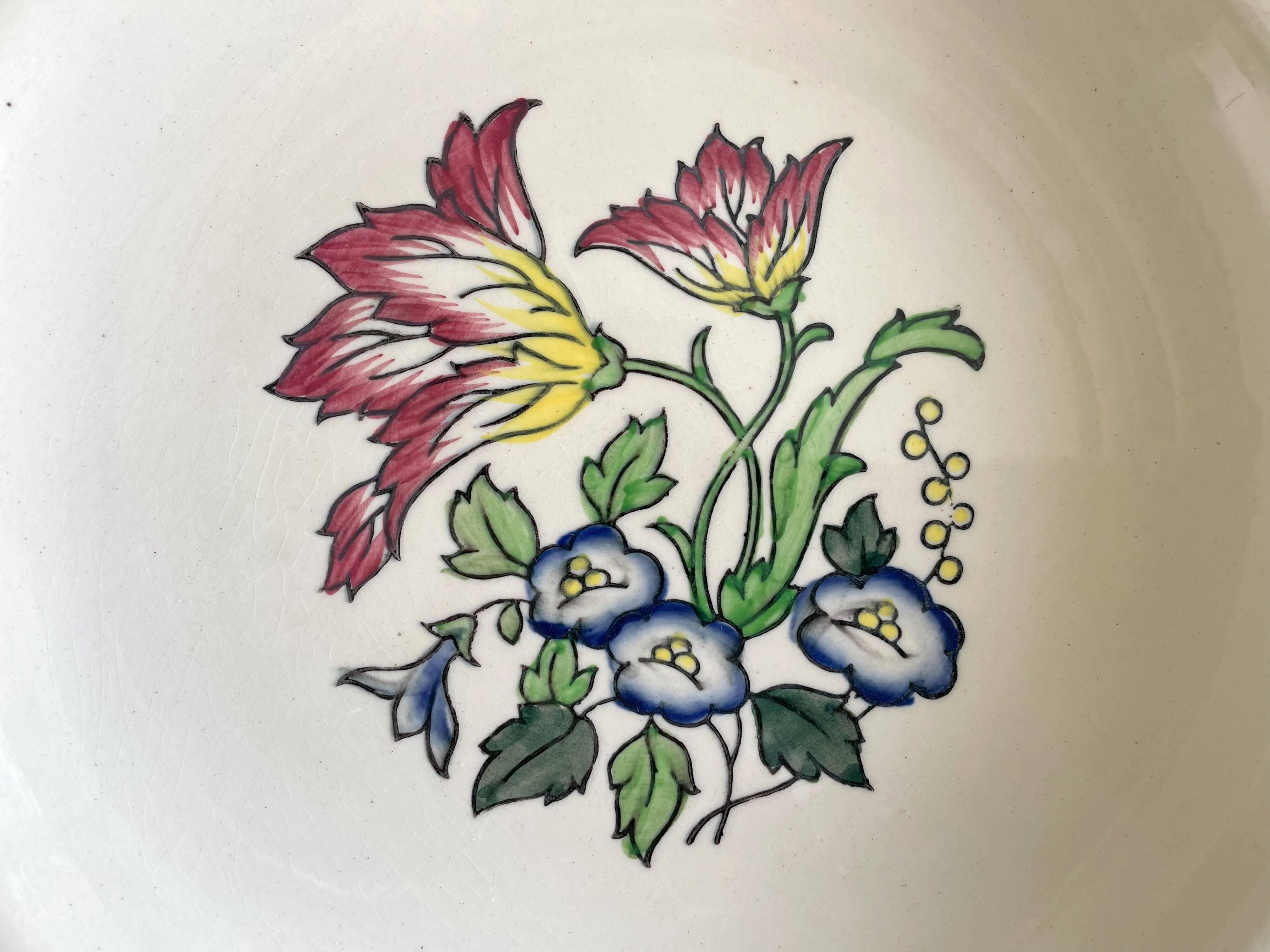 Old earthenware salad bowl from LONGWY