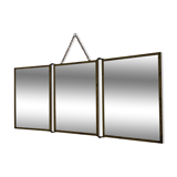 Vintage Art Nouveau gilded barber's triptych mirror 1920 - 21 x 48 cm