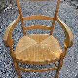 Oak straw armchair