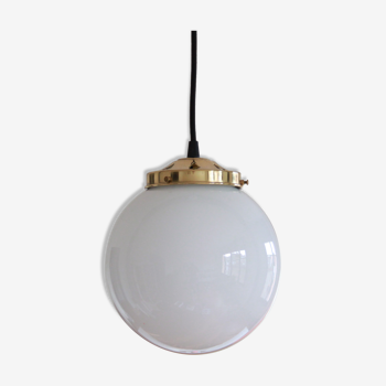 Suspension globe opaline white ball glass school administration 20 cm