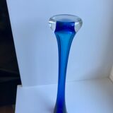 Soliflore vase in royal blue glass 70s