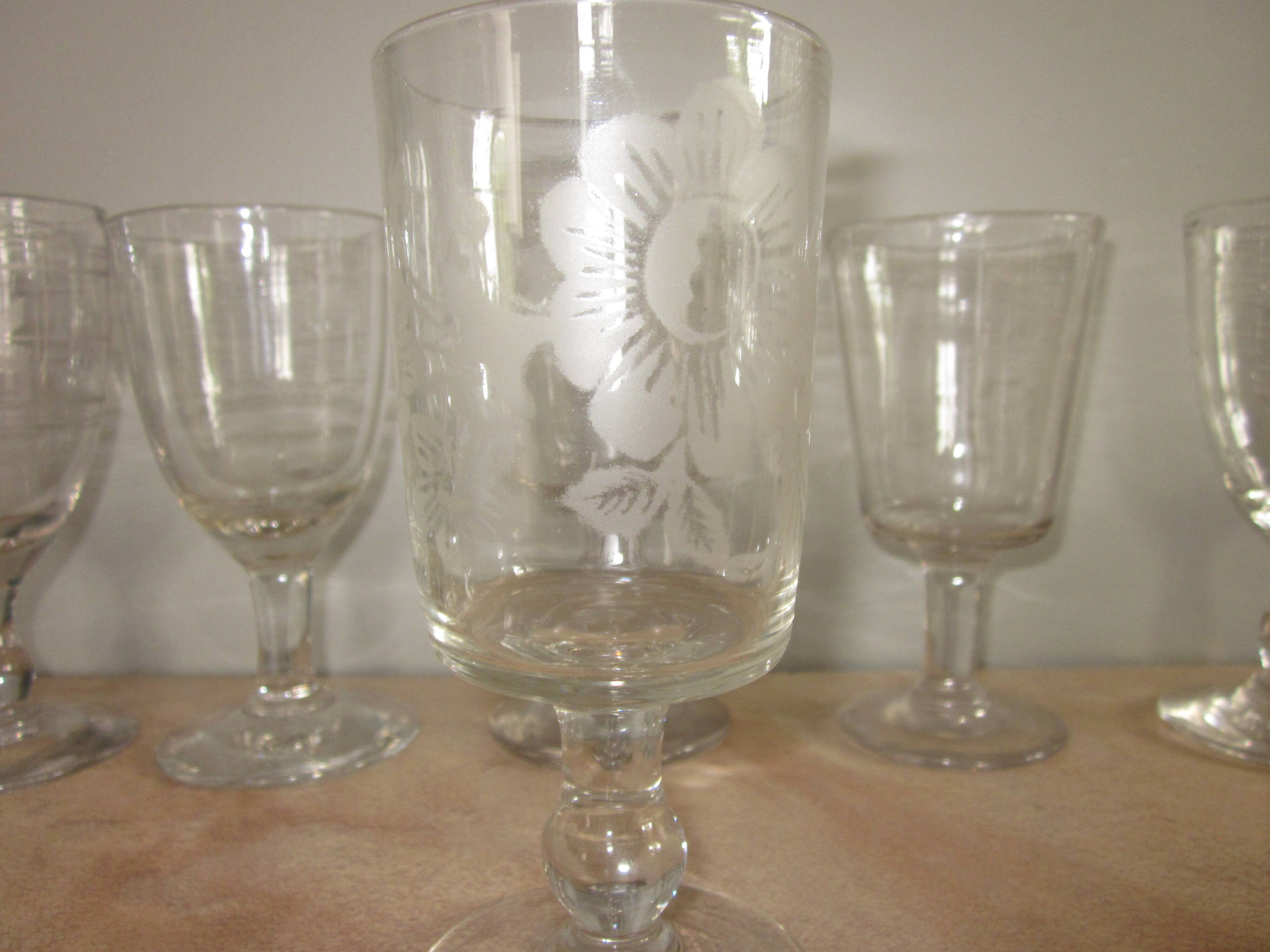 6 old bistro glasses from 1900-1920