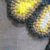 Grande tapisserie rétro à fleurs