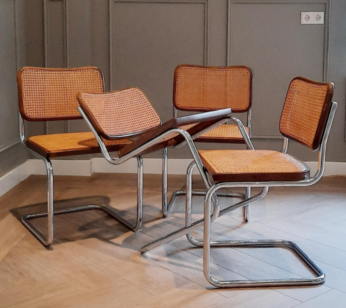 Suite of 4 chairs Cesca Marcel Breuer 60:70s
