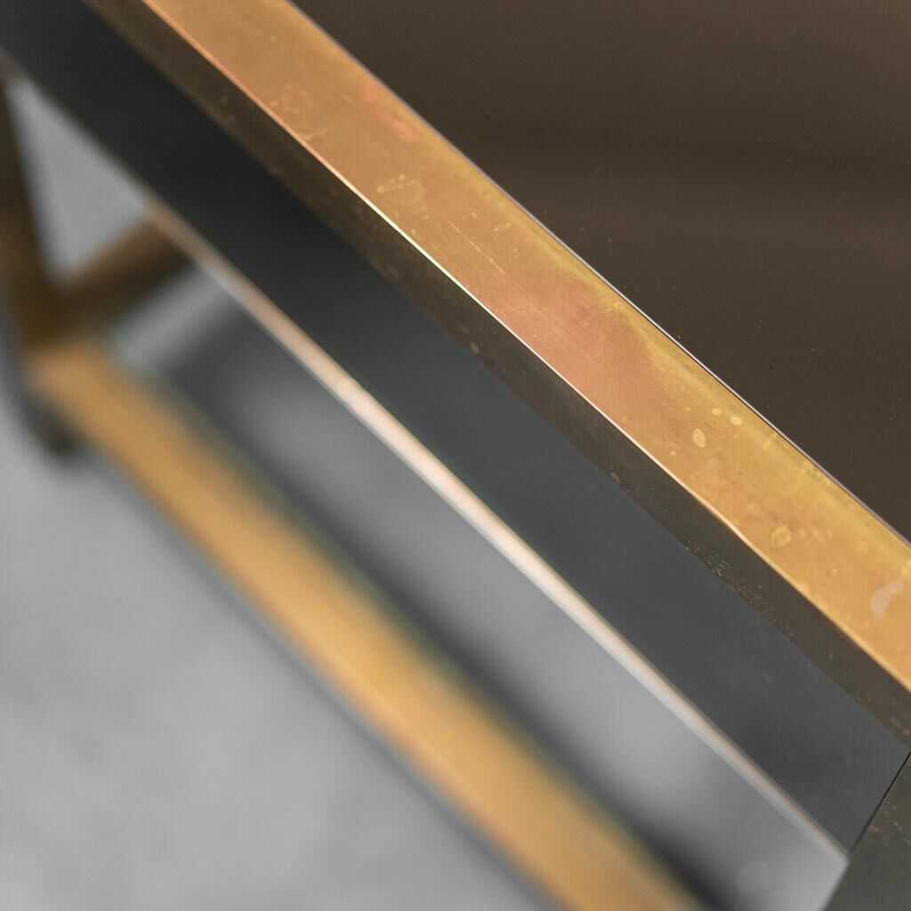 Pair of coffee tables in brass 70s vintage