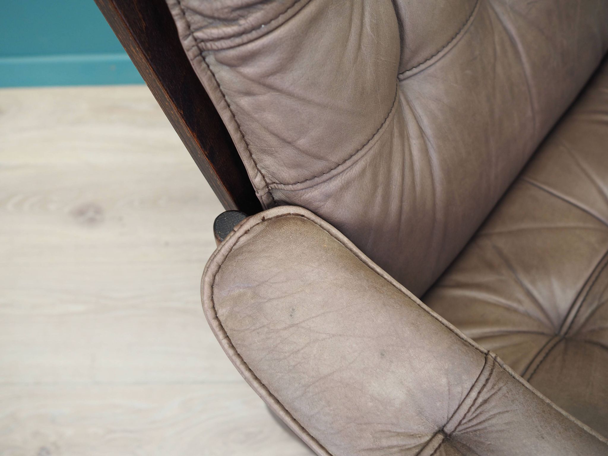 Leather armchair, Danish design, 1960s, manufactured by Genega Møbler