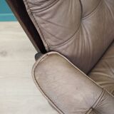 Leather armchair, Danish design, 1960s, manufactured by Genega Møbler