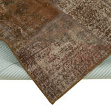 Handwoven anatolian contemporary 170 cm x 241 cm brown patchwork carpet
