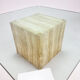 Mid century handmade glass coffee table with travertine base, 1960s