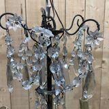 Chandelier with tassels and bronze from the early 20th century, 5 lights