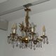 Golden bronze and crystal chandelier