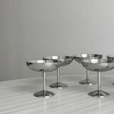 8 stainless steel footed bowls, Letang Remy style, made in France