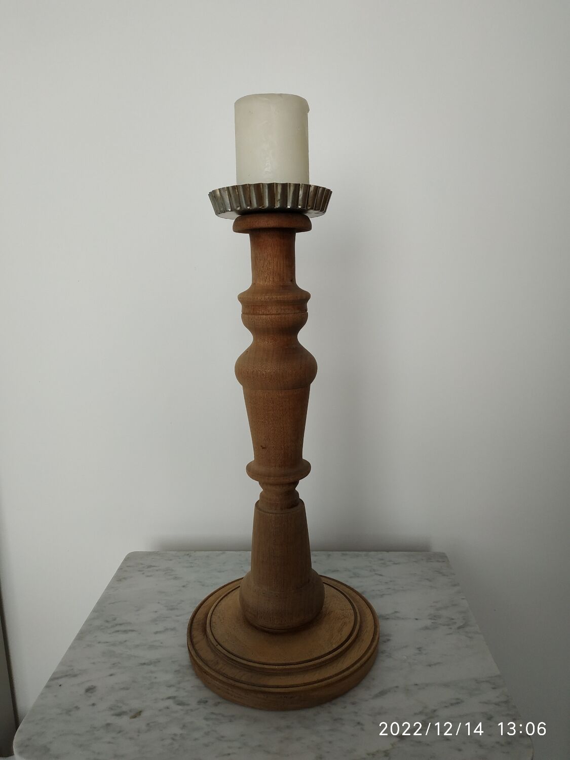 Wooden candle holder