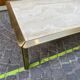 Brass and travertine coffee table