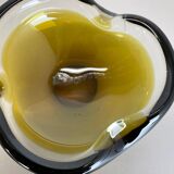 Large Murano Glass "Ochre" 1,1Kg Bowl Shell Ashtray Murano, Italy, 1970s