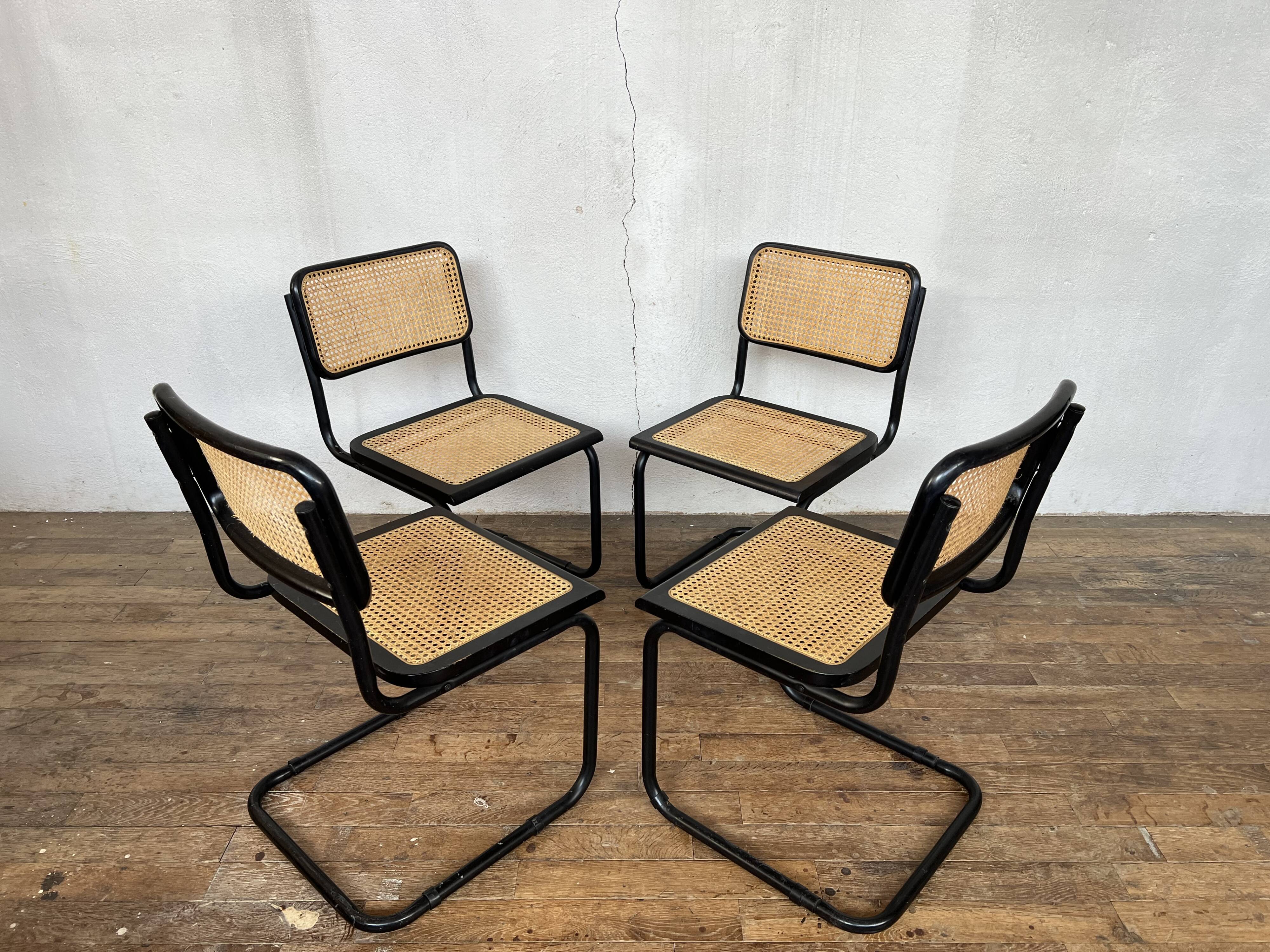 Series of 4 chairs b32 Marcel Breuer 1970