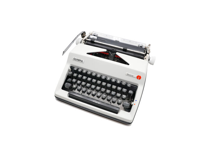 Machine à écrire olympia monica blanche révisée ruban neuf