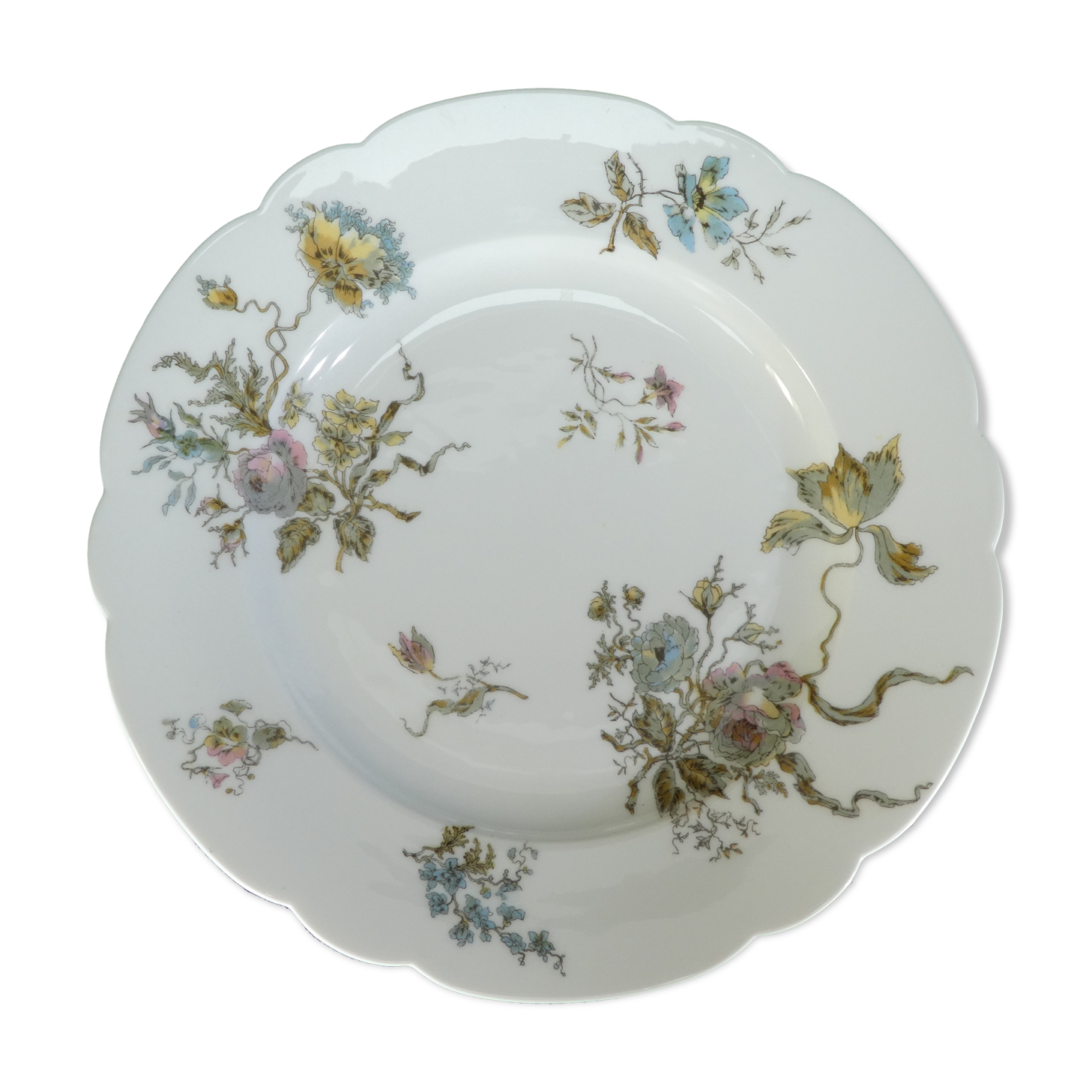 Limoges porcelain round dish for E.Bourgeois Paris