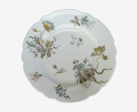 Plat rond en porcelaine de Limoges pour E.Bourgeois paris
