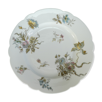 Limoges porcelain round dish for E.Bourgeois Paris