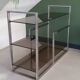 Console métal et verre fumé 1970
