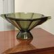 Vintage Art Deco style olive green glass cup