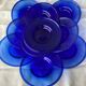 Blue colbat plates in blown glass