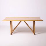 Postmodern foldable bamboo table, Italy, 1980s