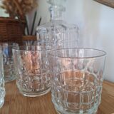 Vintage whiskey decanter and glasses