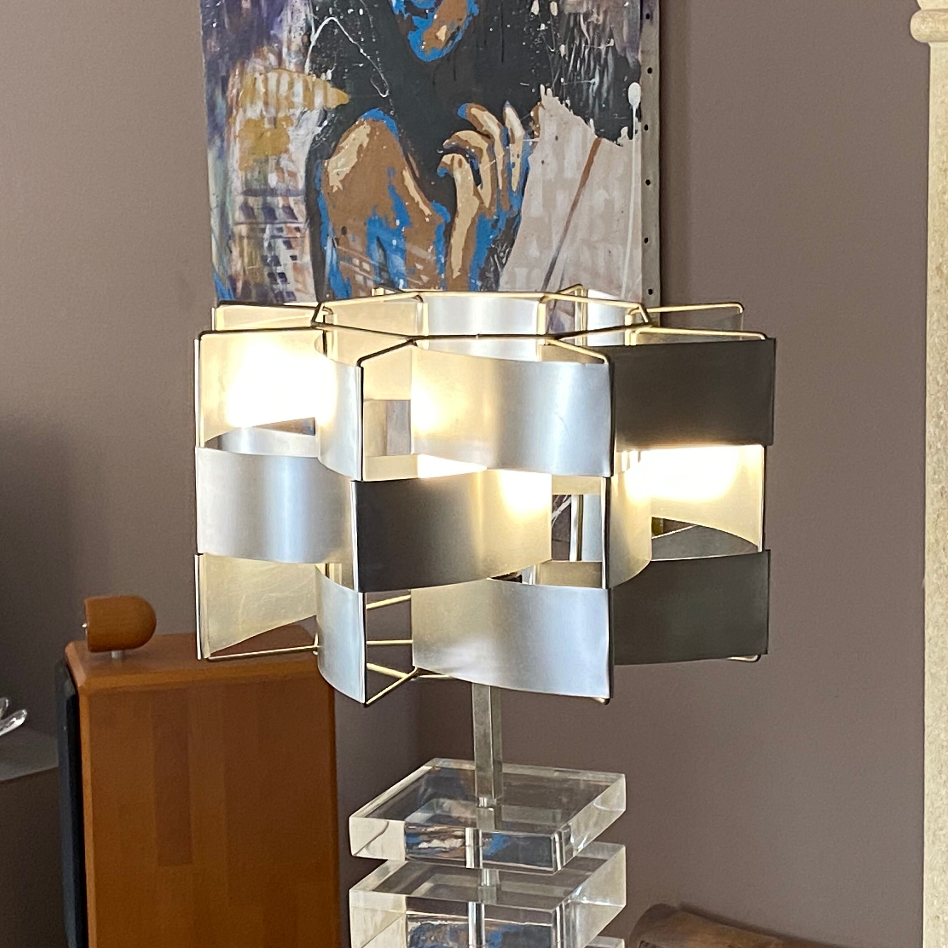 Betelgeuse lamp and lampshade by Max Sauze, 1970