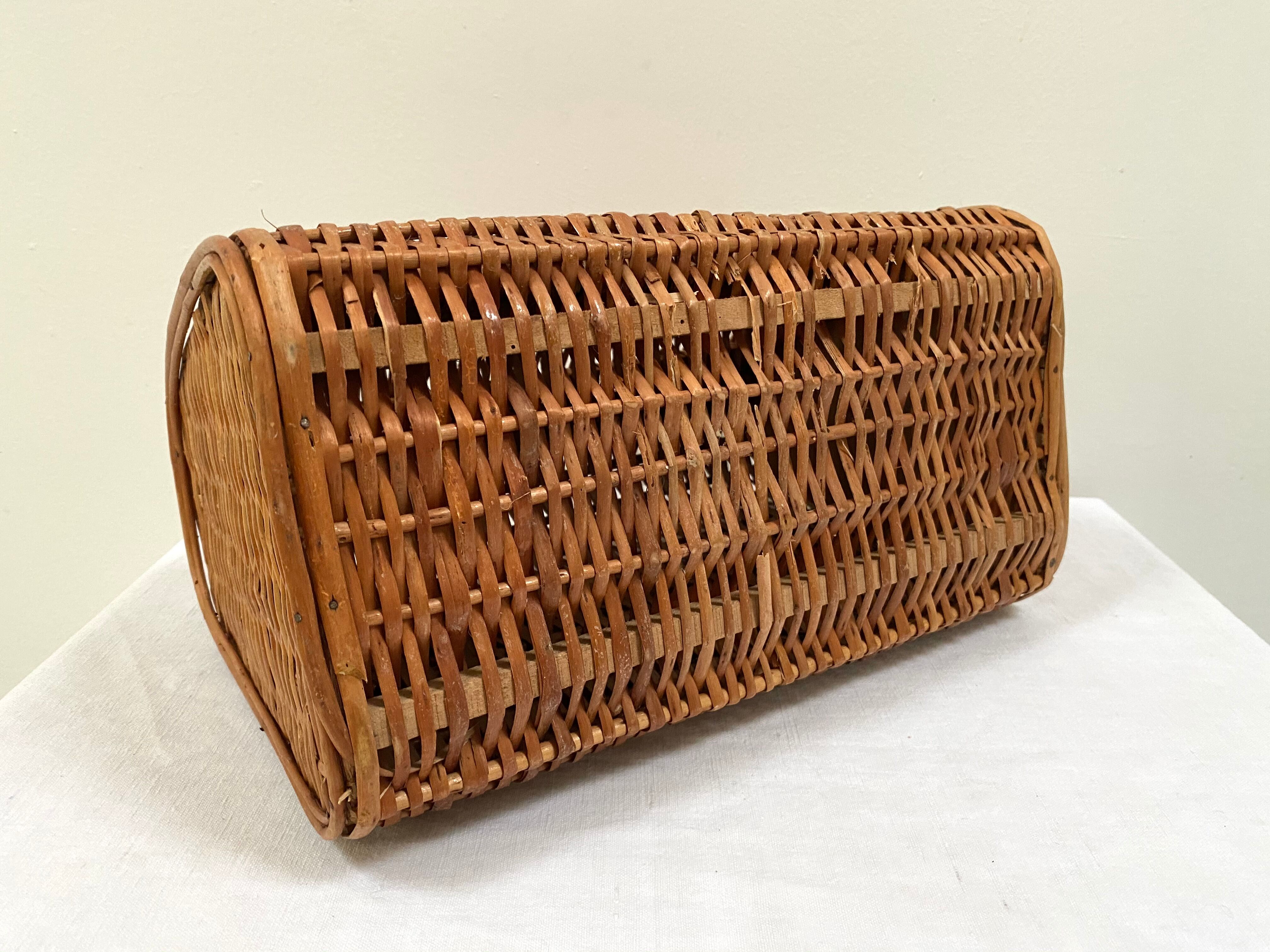 Wicker rattan basket from the 70s