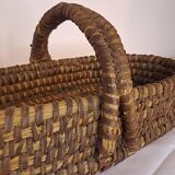 Vintage Oval Woven Rattan Basket – Authentic Rustic Charm