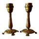 Pair of brass lamp bases - mid-century.