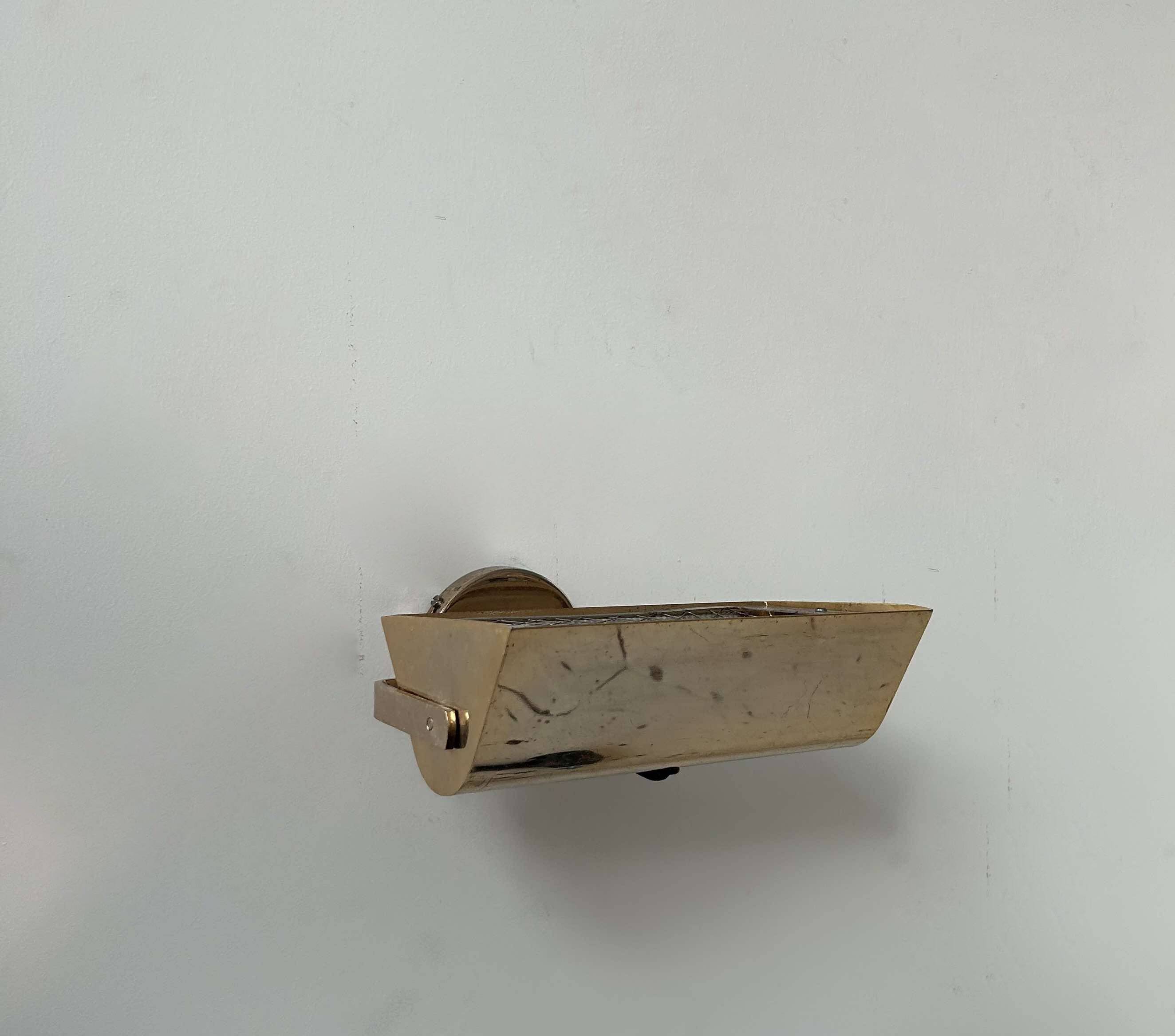 Vintage adjustable brass wall light, SCE France 1970