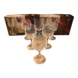 Set of 6 Cristal D'Arques Longchamp Vin France Vintage Stemmed Glasses