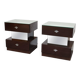 Macassar ebony bedside tables, cubic design, 1980s, set of 2.