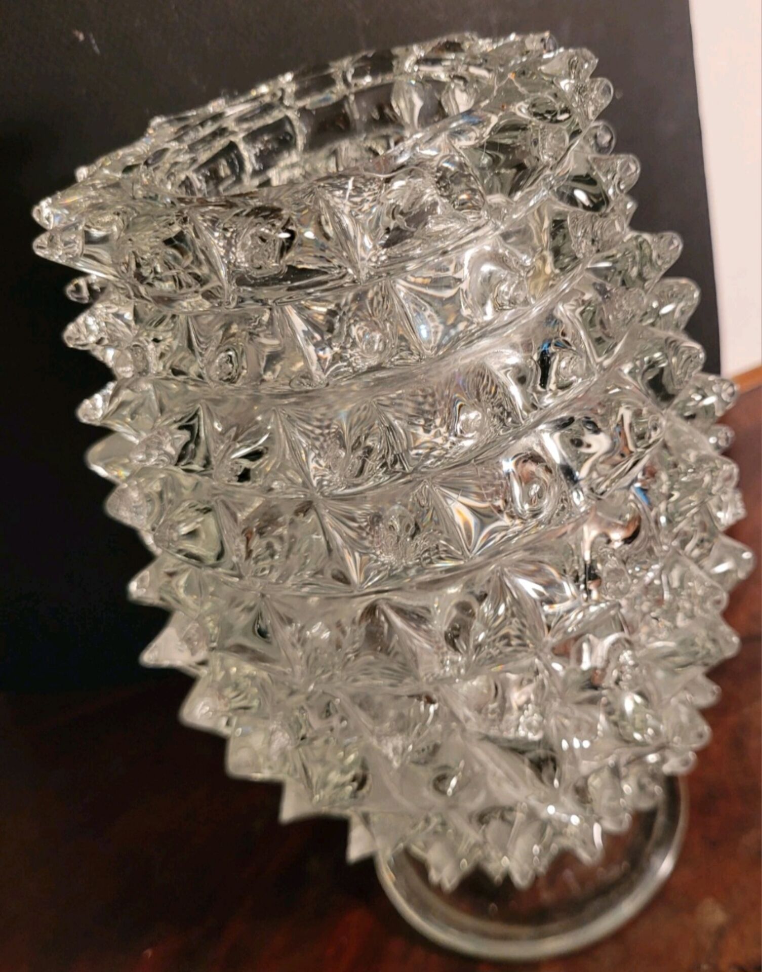 Rostrato vase in clear Murano glass by Barovier & Toso, Italy, 1930s