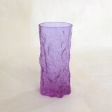 Mauve glass bark-patterned goblet vase, 1960s