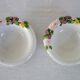 6 plates + 2 bowls Barbotine fruit decor vintage