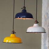 Abat jour émaillé lampe industrielle jaune
