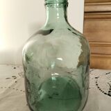 Blueish green Dame-Jeanne carboy, vintage French, Viresa Bandeira