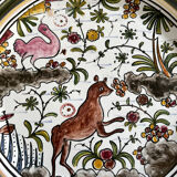 assiette fleur peinte à la main foret animaux folklorique