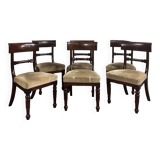Suite De Six Chaises En Acajou D’époque Restauration XIX Eme Siècle