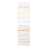Tapis de couloir kilim turc Oushak vintage fait main en laine et coton blanc